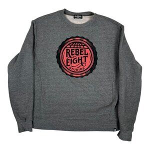 Vintage Rebel Eight Sweatshirt Mens Large Gray Crewneck Pullover Y2K Graffiti